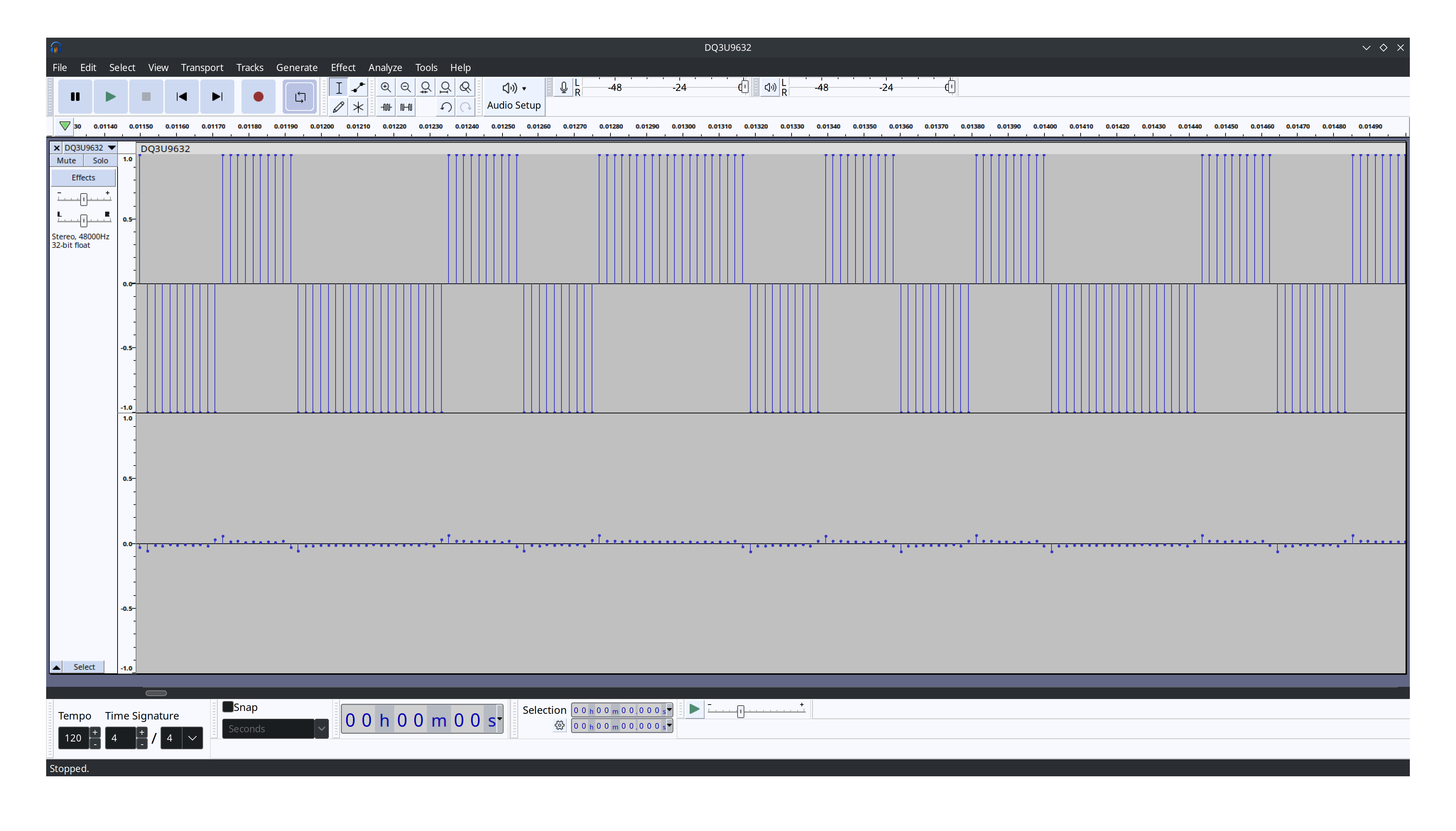 Tentacle Sync E output waveform recorded by Canon EOS-1D X